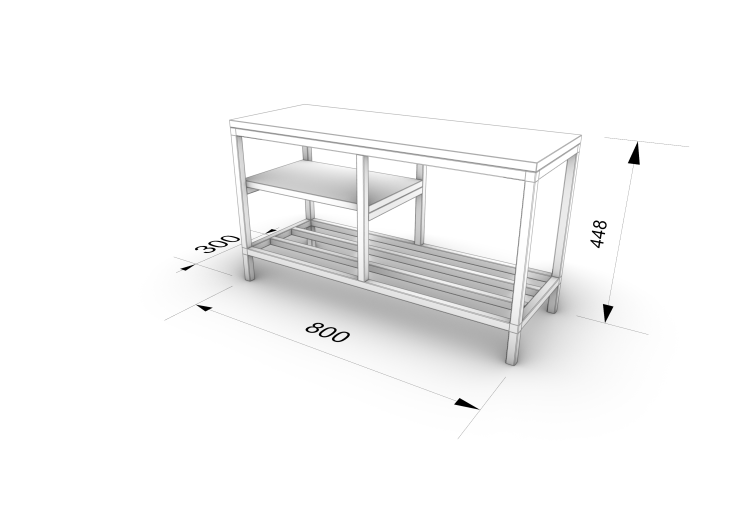 Neapol 800- ławka loftowa alu cube