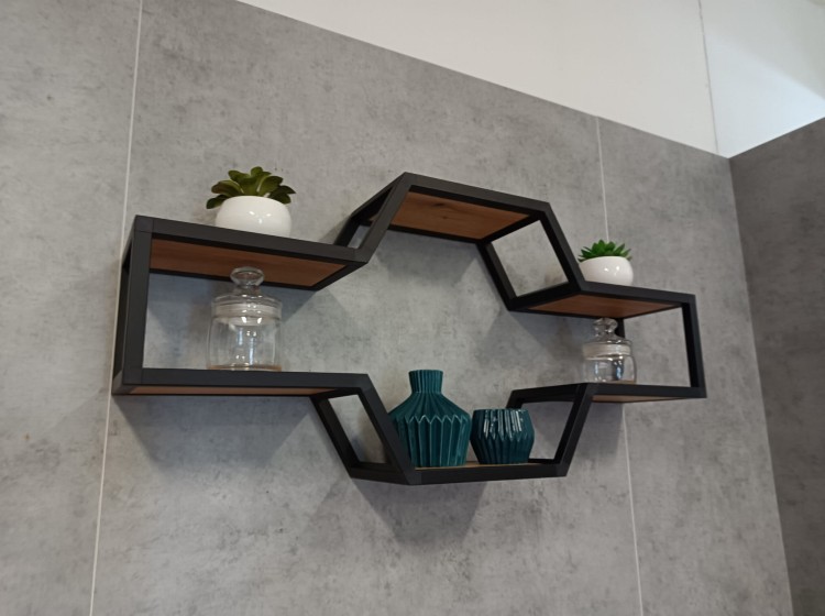 półka ścienna loftowa alu cube