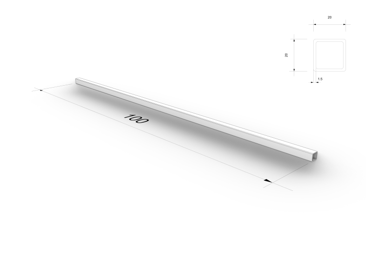 profil aluminowy 20x20  czarny