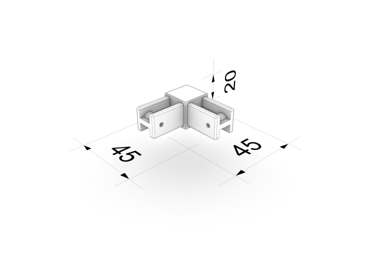 złącze do profilu aluminowego 2x2