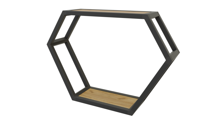 Półka Diament 600x430x160 loftowa alu cube