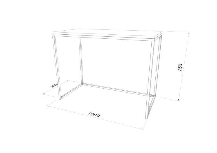 KONSOLA LOFT biurko TOALETKA DĄB 100x50x75-min.png
