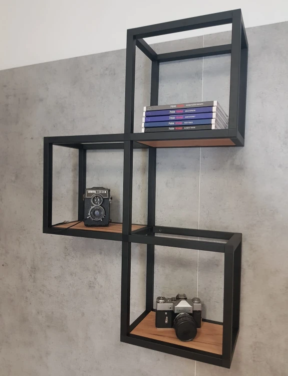 półka alu cube trio otwarta